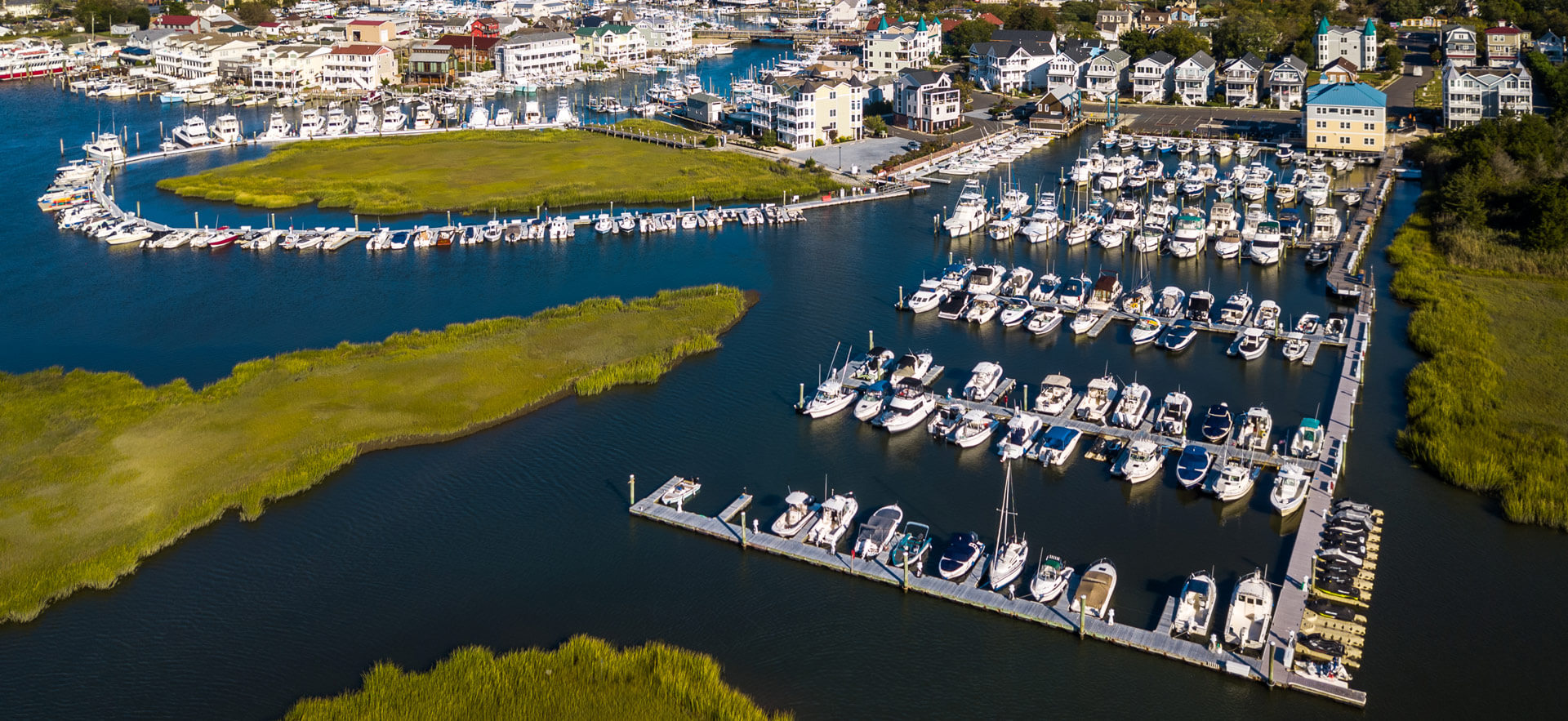Aerial view of Cape May Marina